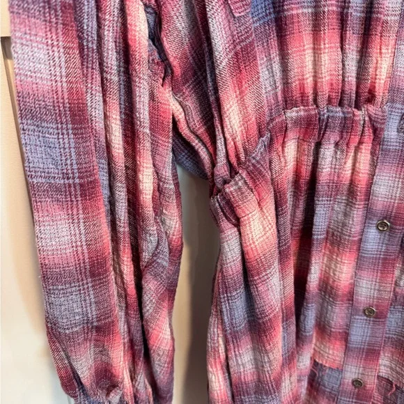 We The Free Pink and Gray Plaid Shirt - Picture 5 of 9